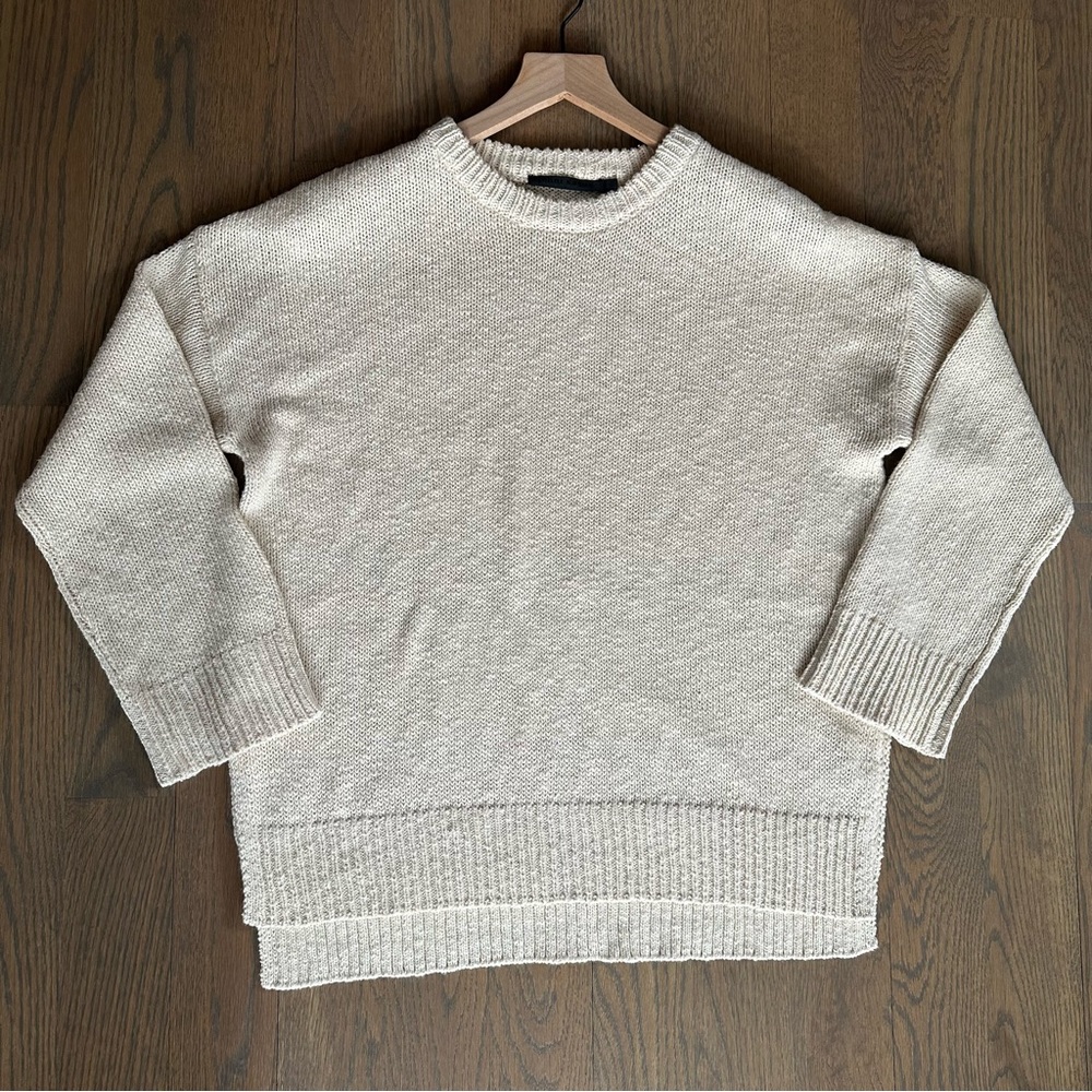 NWOT Jenni Kayne Cotton Boyfriend Sweater in Ivory Size Medium